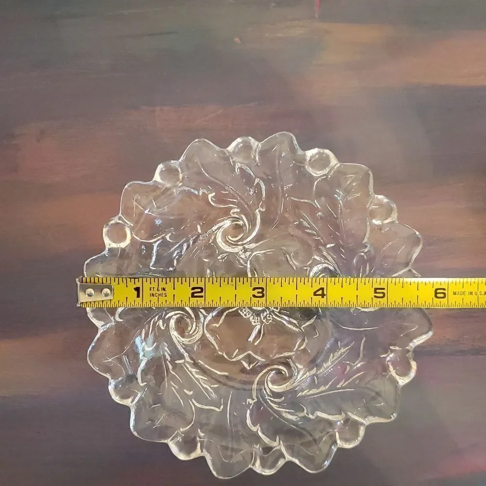 Beautiful Vintage Hibiscus Glass Dessert Plate